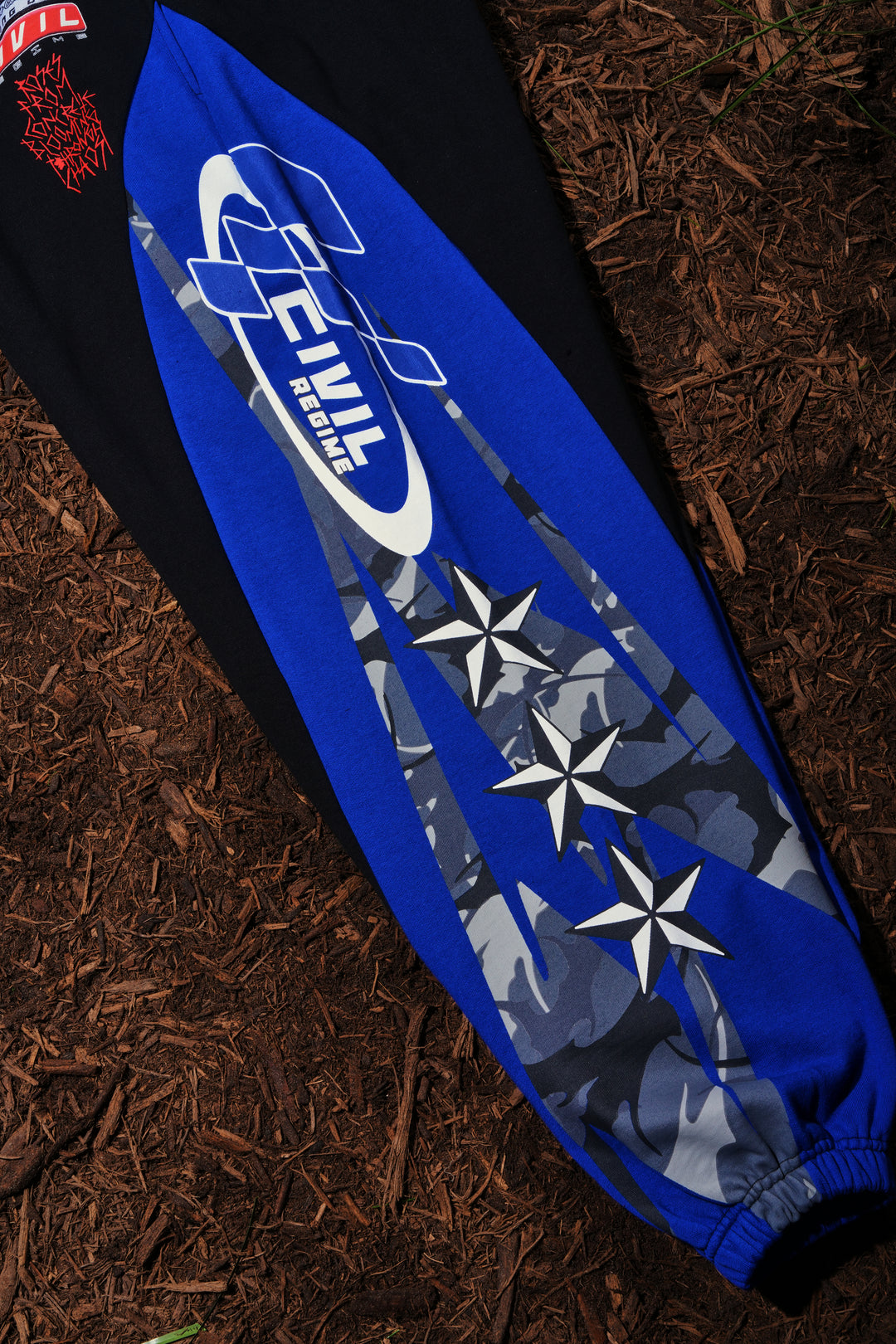 Civil Racing Lounger Sweat Pants in Black/Blue