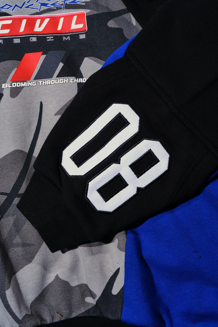 Civil Motors Destroy Hoodie in Black/Blue