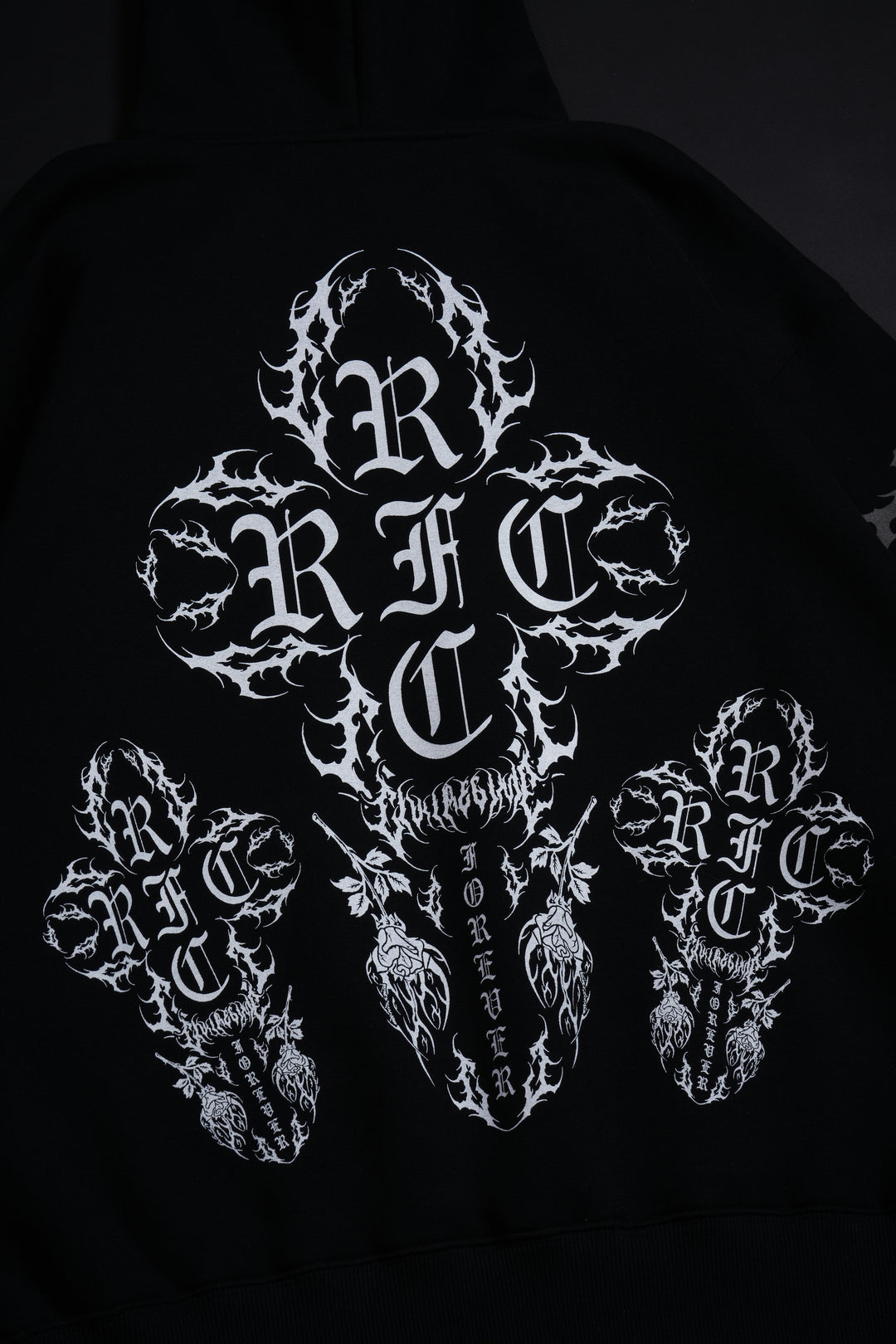Burning Rose Regime Hoodie in Black