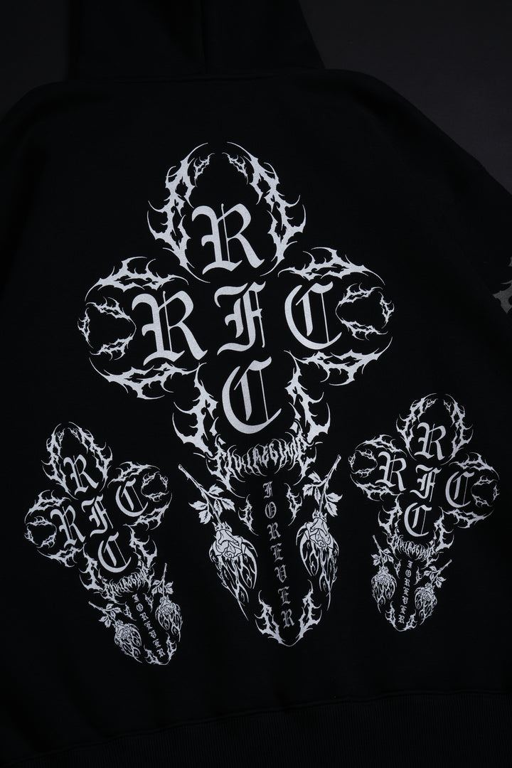 Burning Rose Regime Hoodie in Black