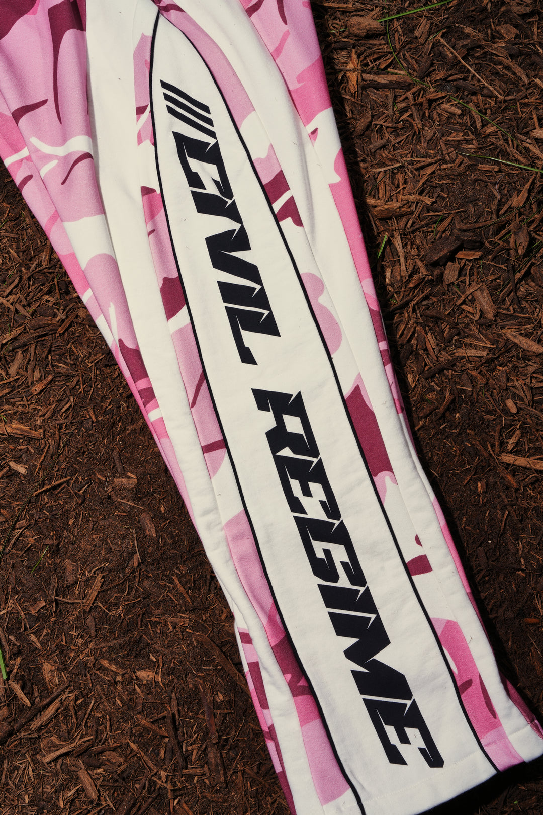 Operation Puff Eternal Wide Leg Fleece Pants in Baby Pink Camo