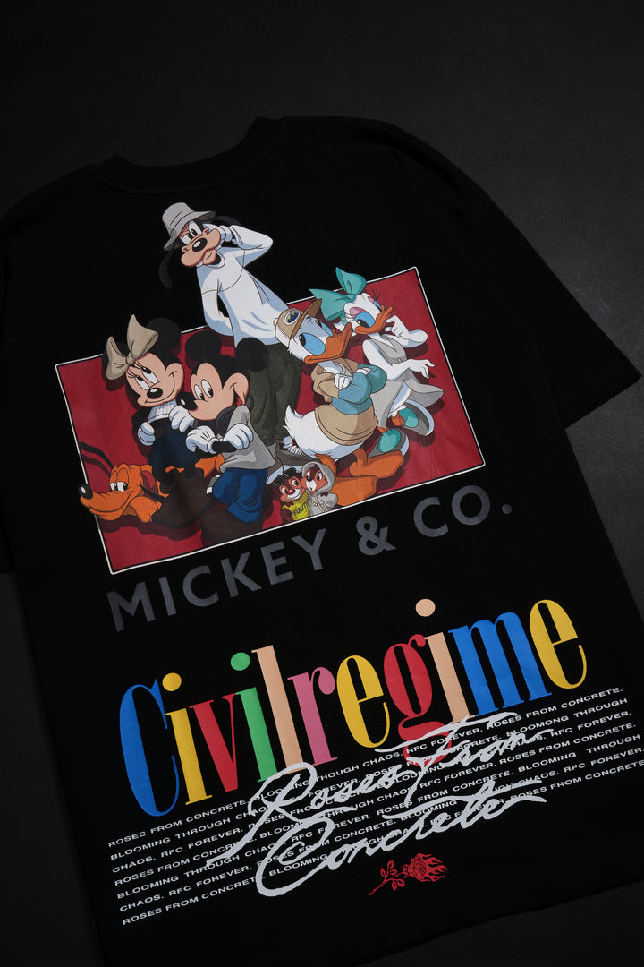 Mickey And Friends American Classic Oversized Tee in Black
