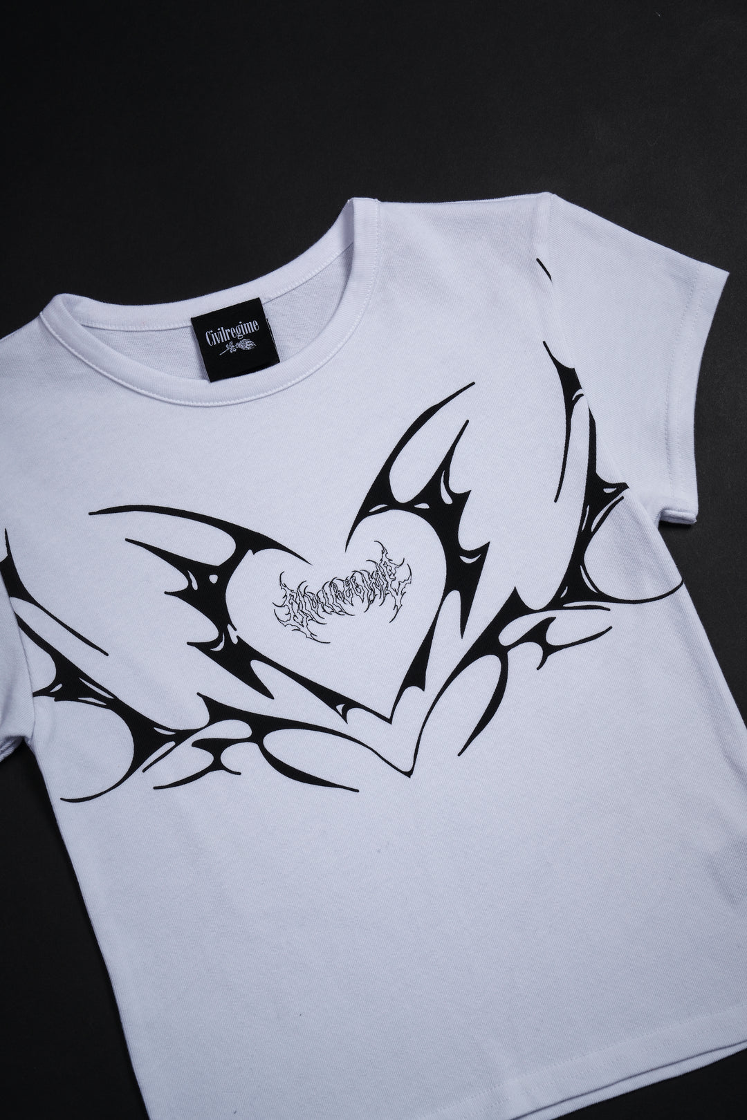 Heart's Eclipse Baby Tee in White