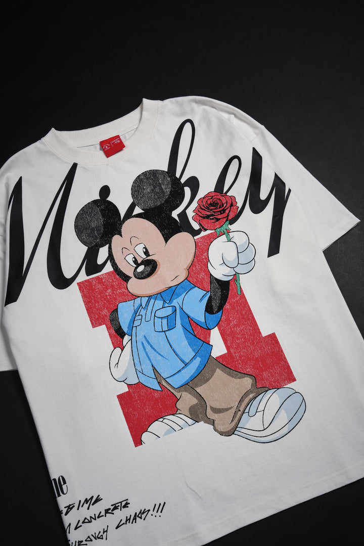 Mickey's Chaos 199X Oversized Tee in Butter