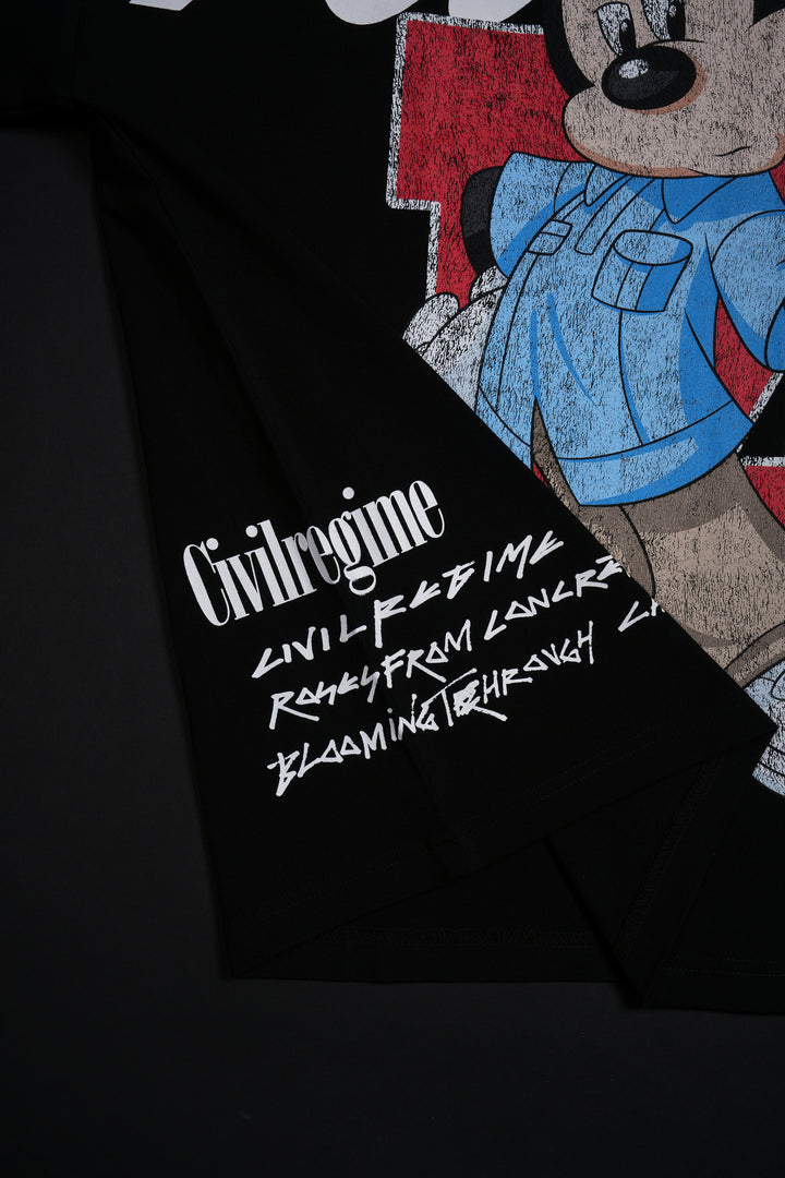 Mickey's Chaos 199X Oversized Tee in Black