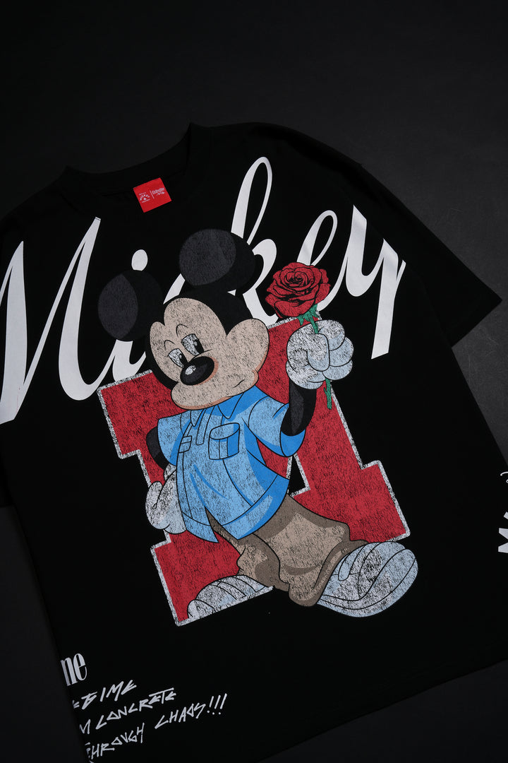Mickey's Chaos 199X Oversized Tee in Black