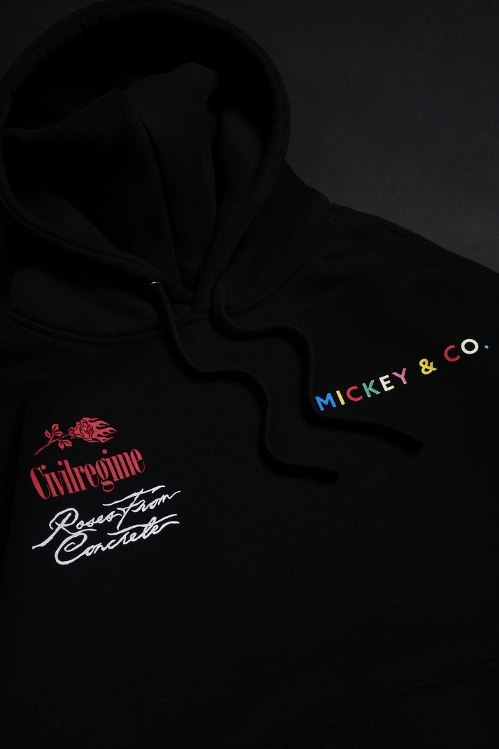 Mickey And Friends Regime Hoodie in Black