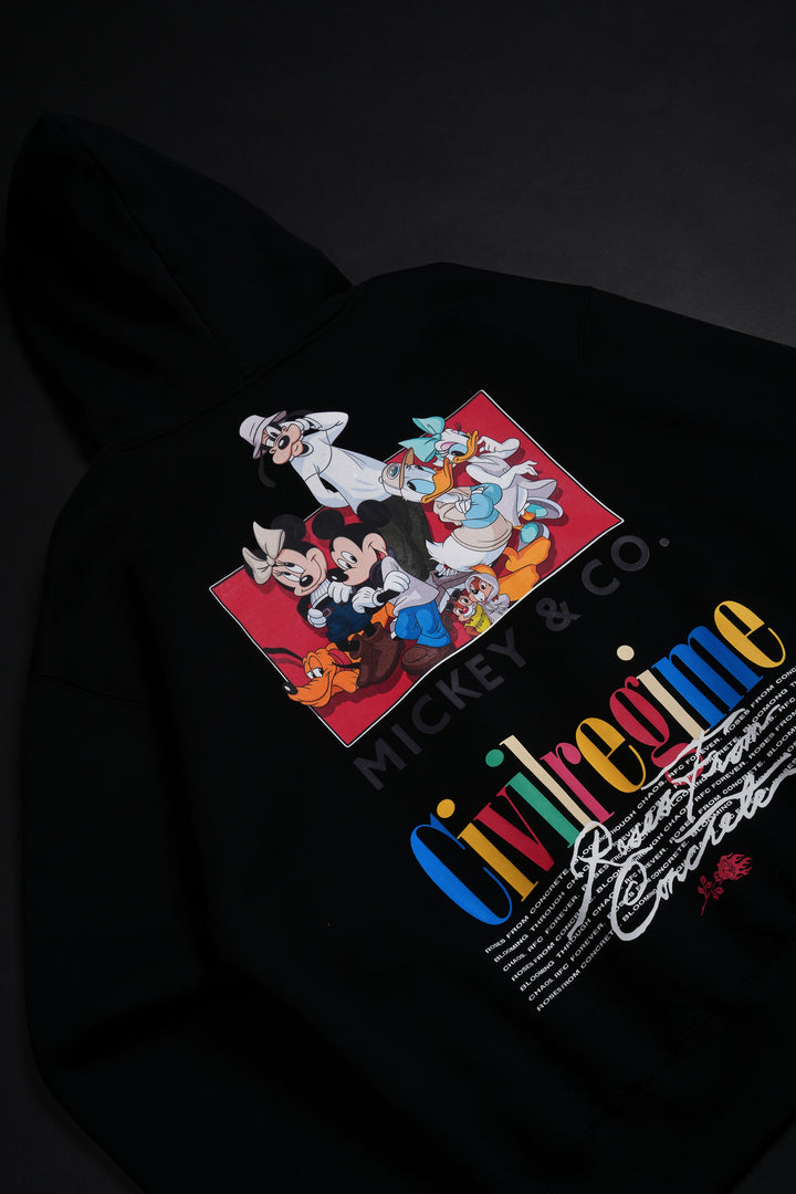 Mickey And Friends Regime Hoodie in Black