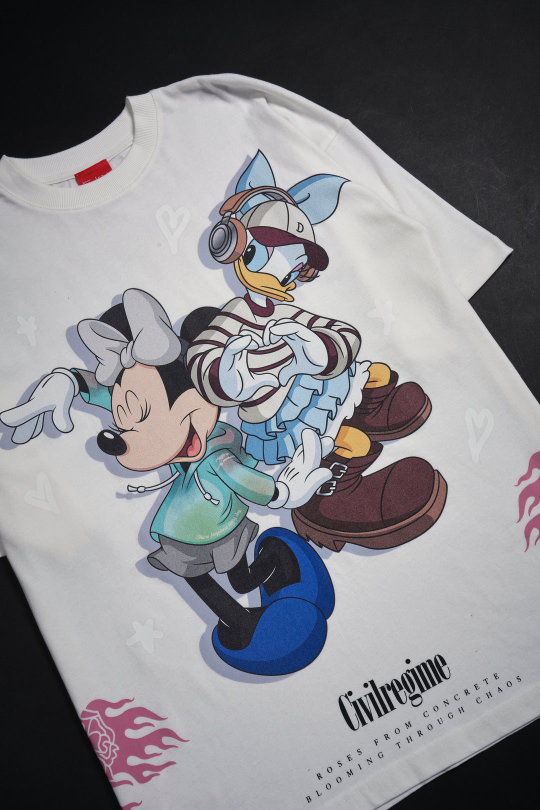 Minnie And Daisy American Classic Oversized Tee in Butter