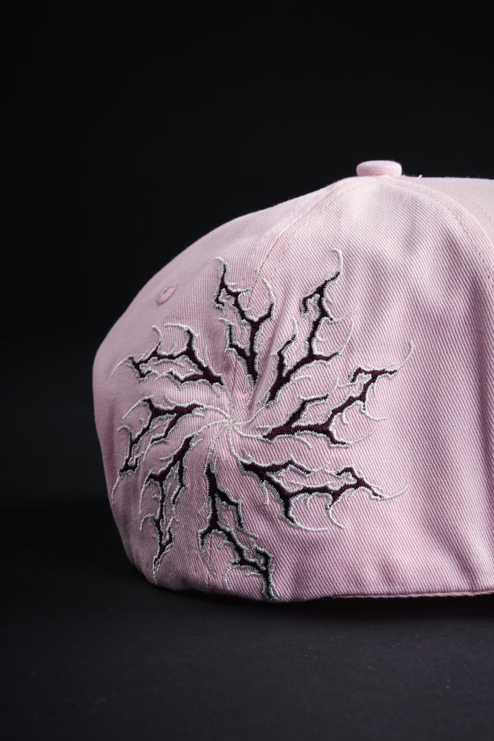 Civil Shuriken 5 Panel Snapback Hat in Baby Pink/Black