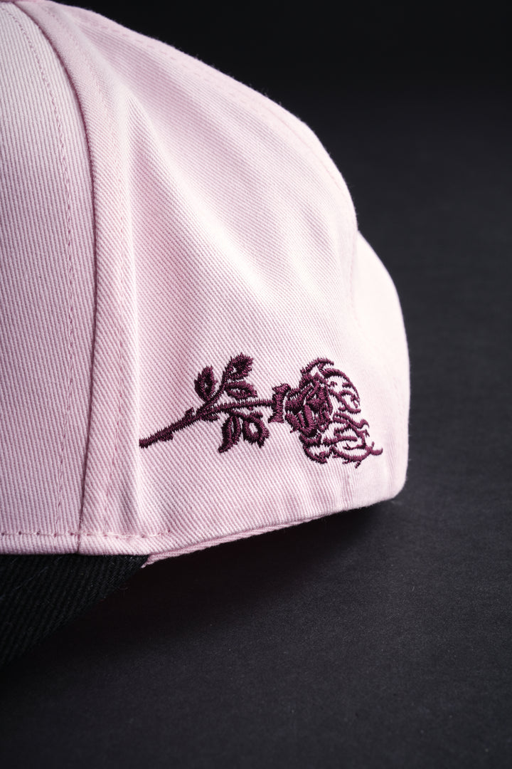 Civil Shuriken 5 Panel Snapback Hat in Baby Pink/Black