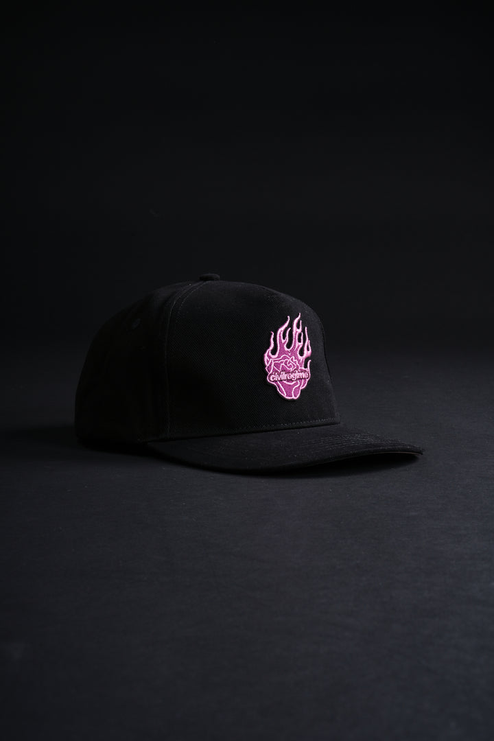 Blazin 5 Panel Snapback Hat in Black