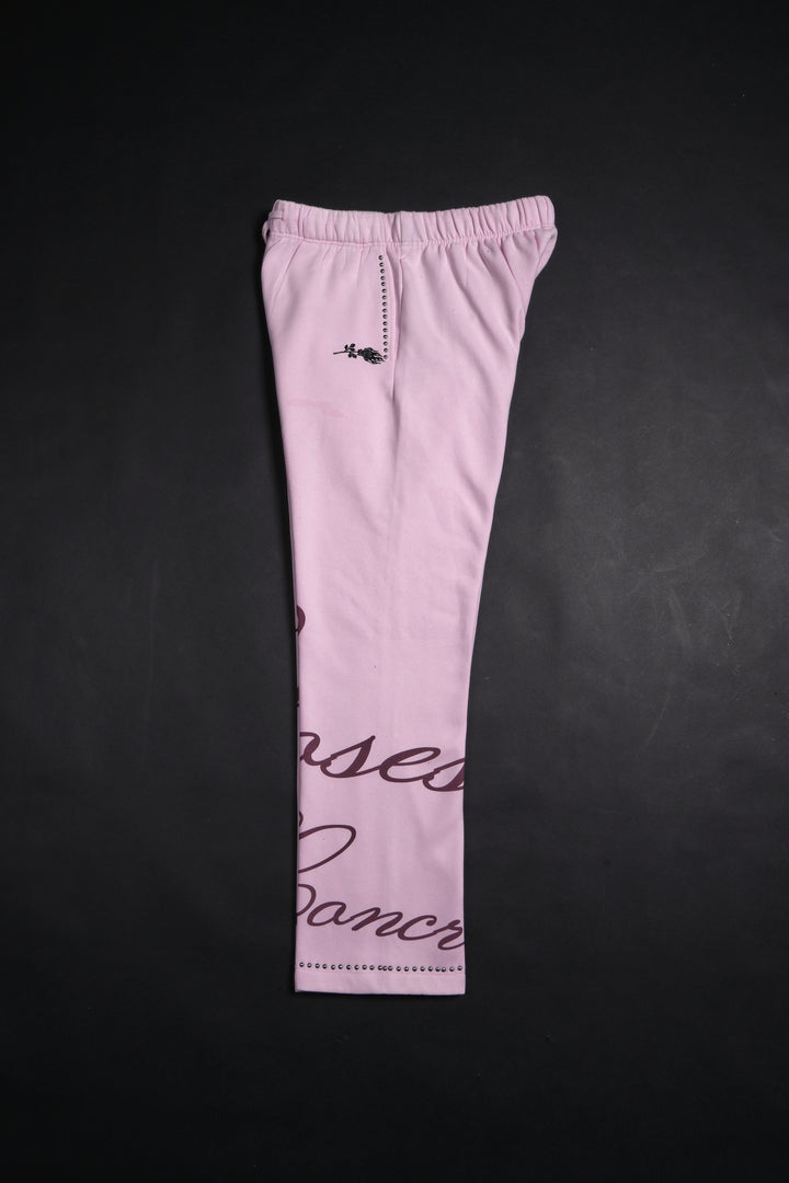Wickedly Sweet Wide Leg Fleece Pants in Sun Faded Baby Pink
