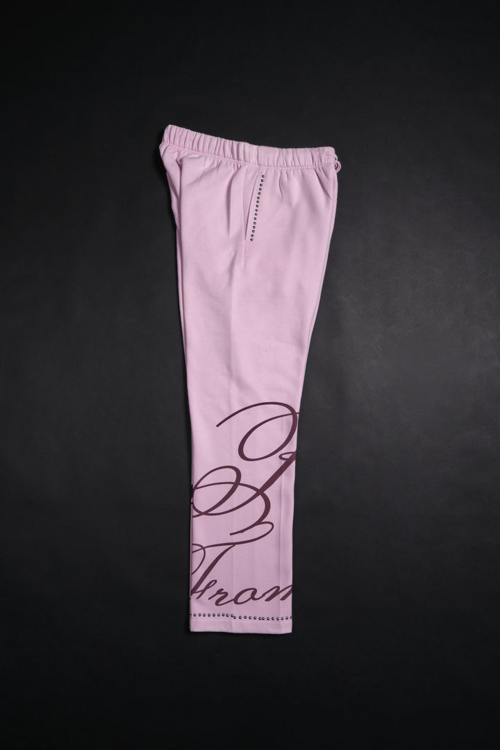Wickedly Sweet Wide Leg Fleece Pants in Sun Faded Baby Pink