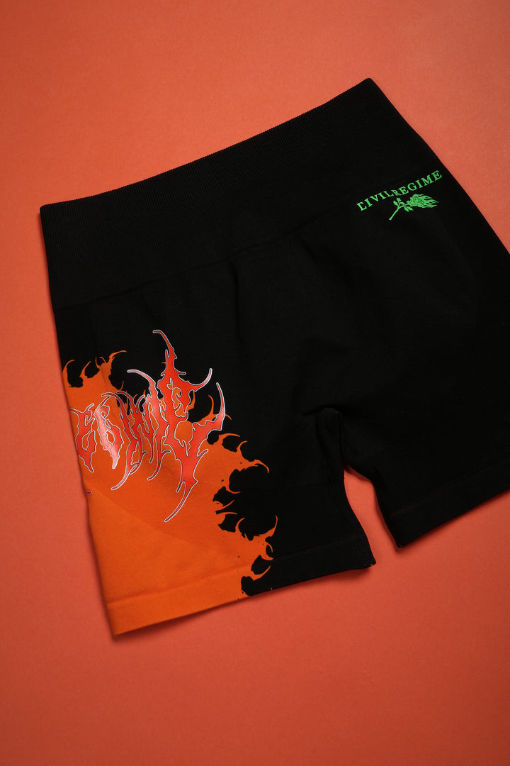 Rose Rage Kelly Seamless Shorts in Black