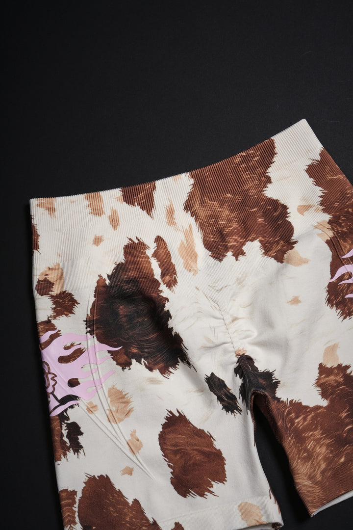 Concrete Training Seamless Shorts in Cow Print