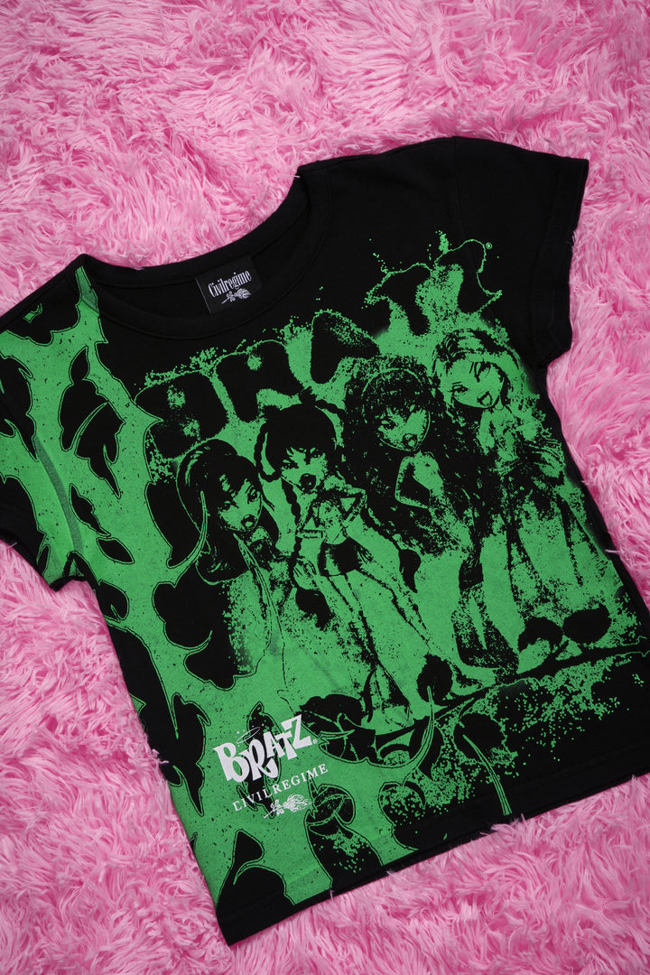 Corrupted Baby Tee in Black