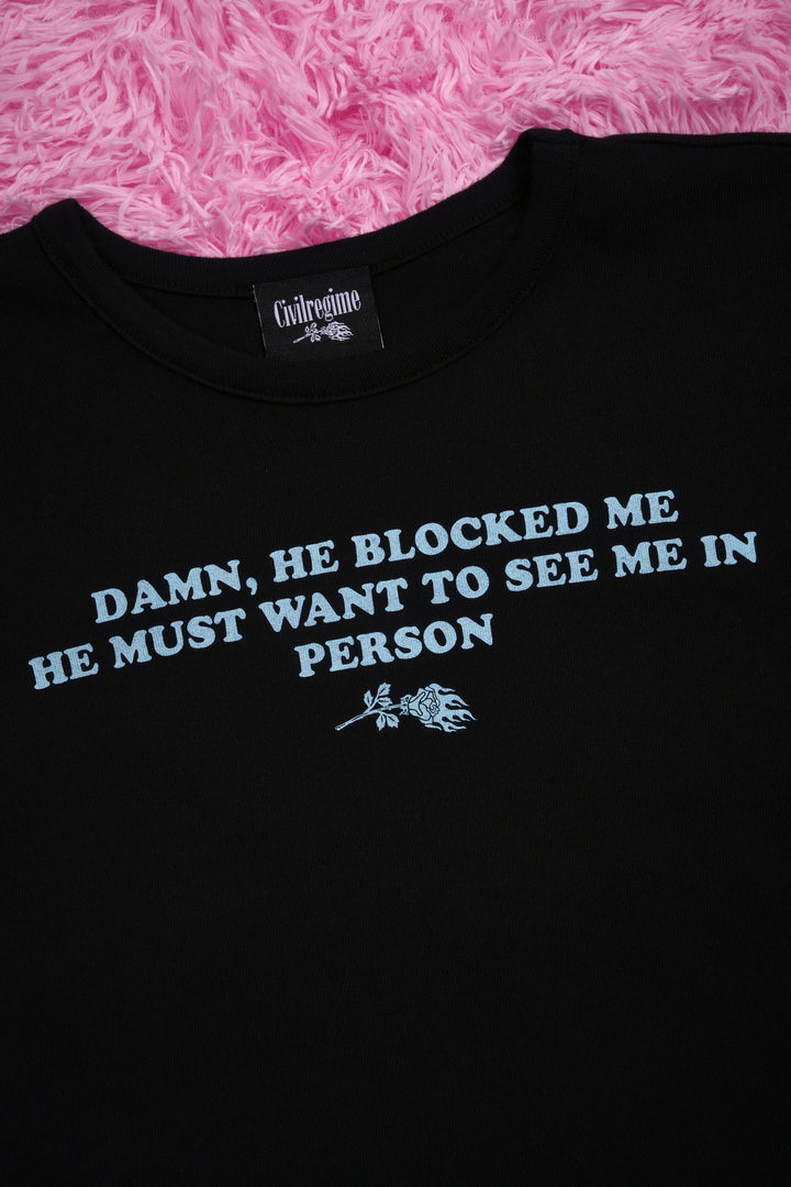Obsessed With Me Baby Tee in Black