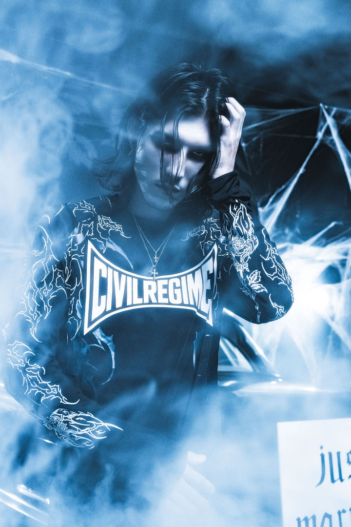 Corpse Cross Flex Scoop L/S Compression Shirt in Black