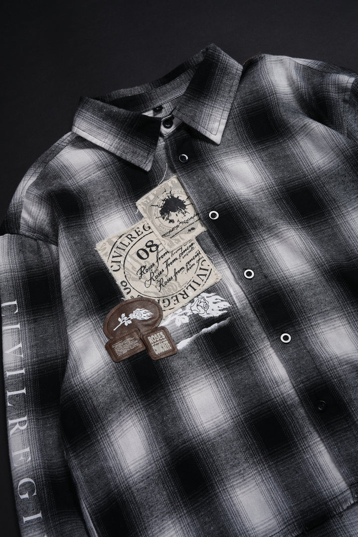 Wanted Cad Bane Ivar Flannel in Black Plaid
