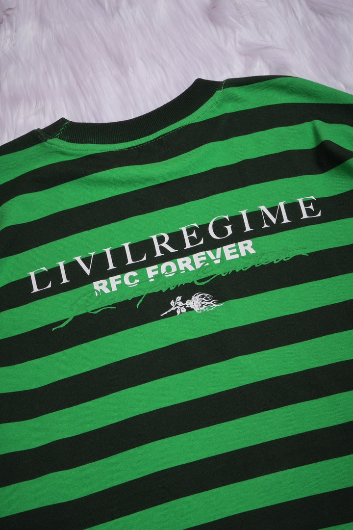 Casted American Classic Oversized Tee in Green/Black