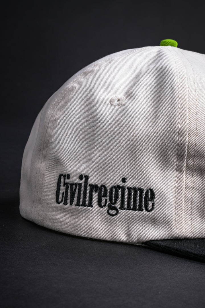 Spooky Rose Garden Vintage 5 Panel Hat in White/Black