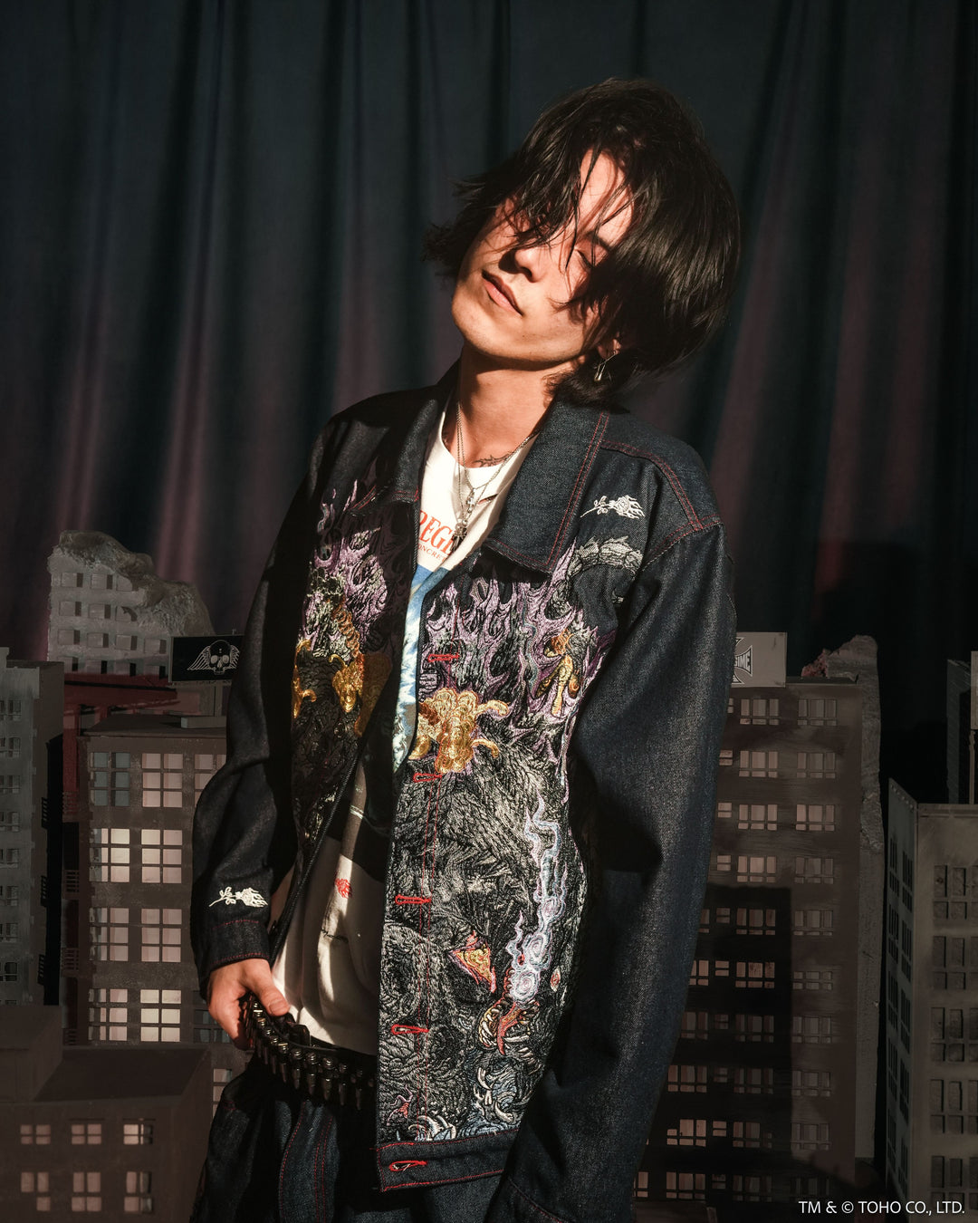 Deep Blue Attack Raw Denim Jean Jacket in Blue