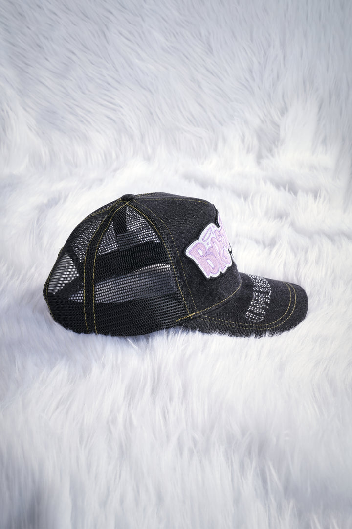 Civil Bratz Cap Denim Trucker Hat in Dark Denim Wash