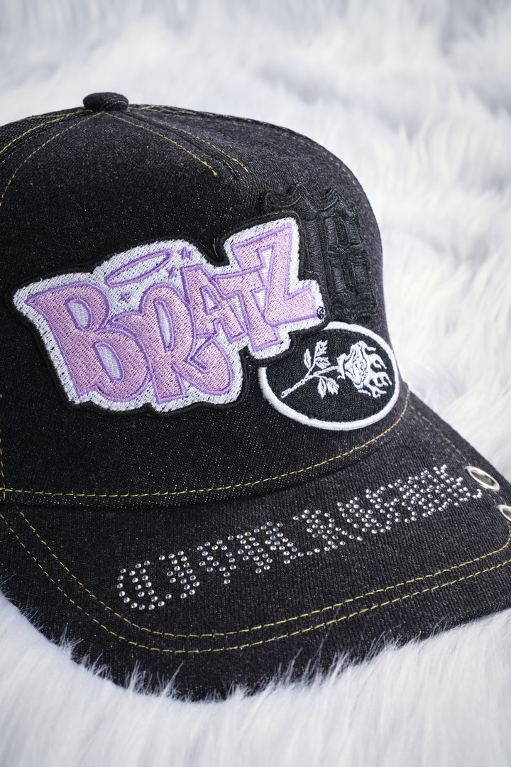 Civil Bratz Cap Denim Trucker Hat in Dark Denim Wash