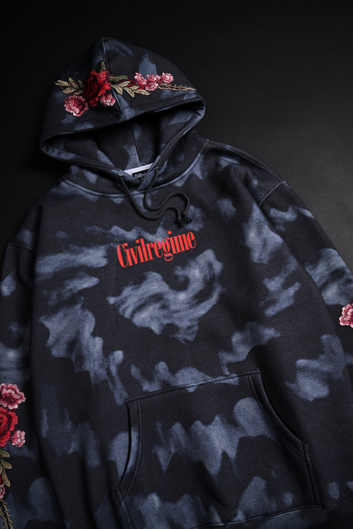 Dark Echo (Red) Roses Hoodie in Dark Echo Print