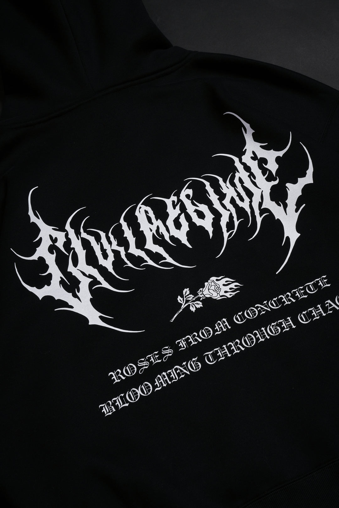 Roses Forever Zip Up Hoodie in Black