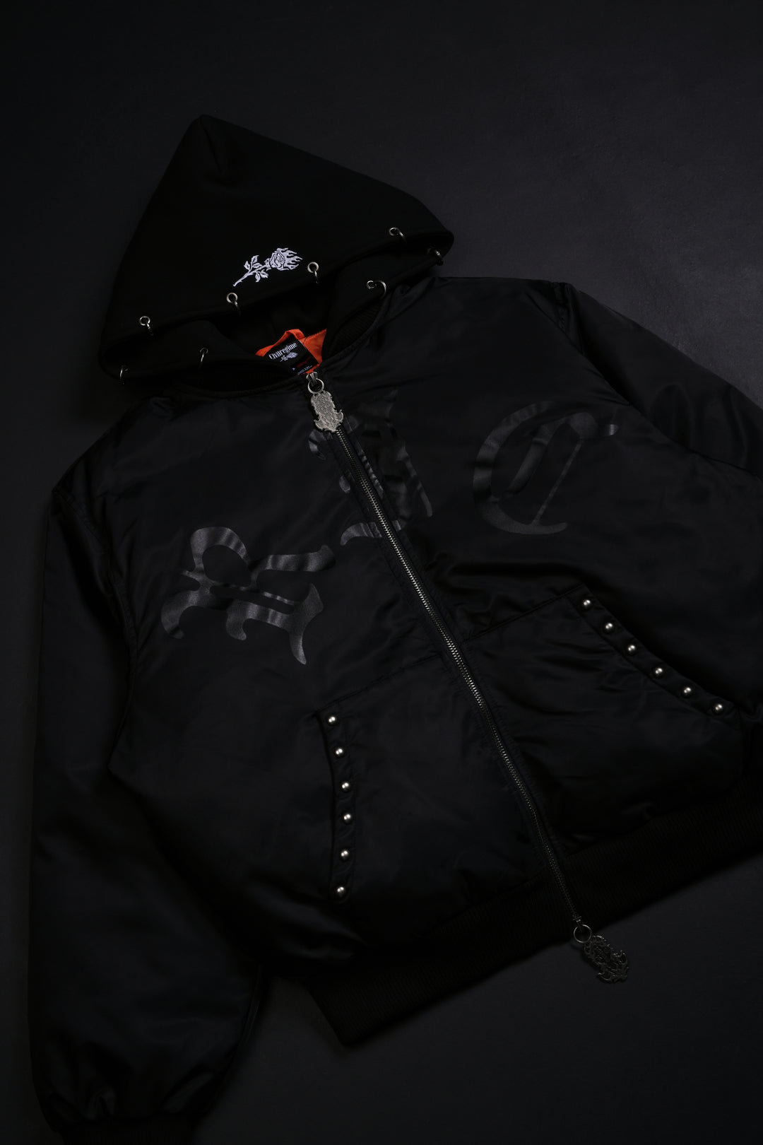 Haze Concrete Bomber Jacket in Black/Black