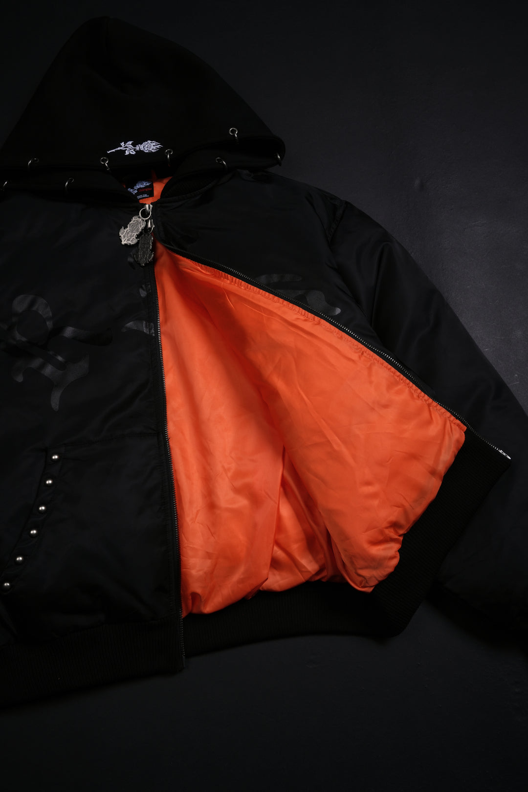 Haze Concrete Bomber Jacket in Black/Black