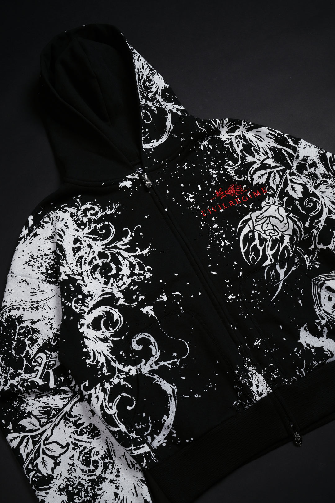 Ancient Ones Civil Zip Up Hoodie in Black