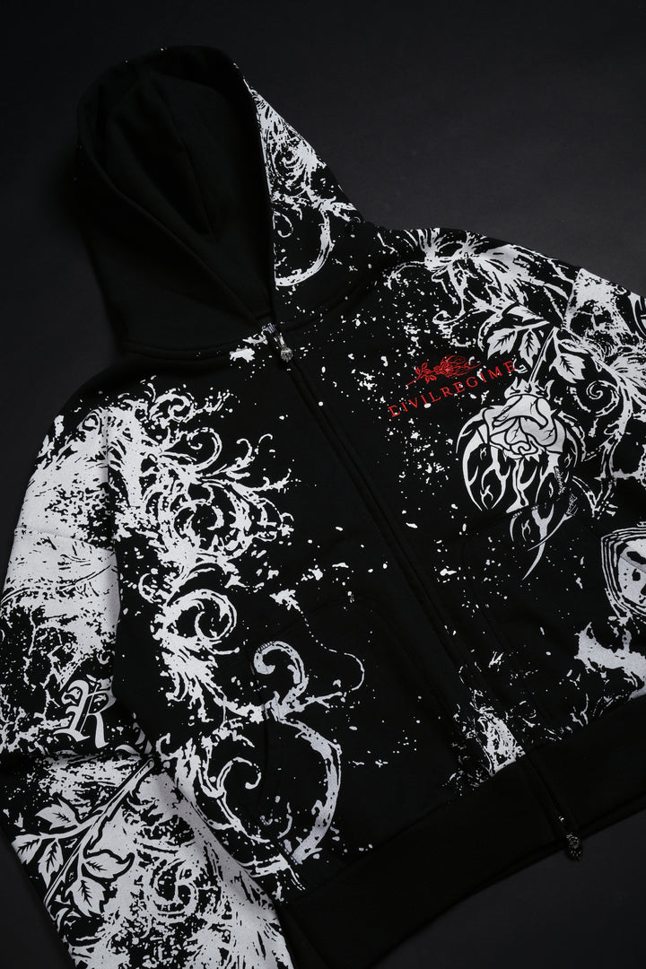 Ancient Ones Civil Zip Up Hoodie in Black