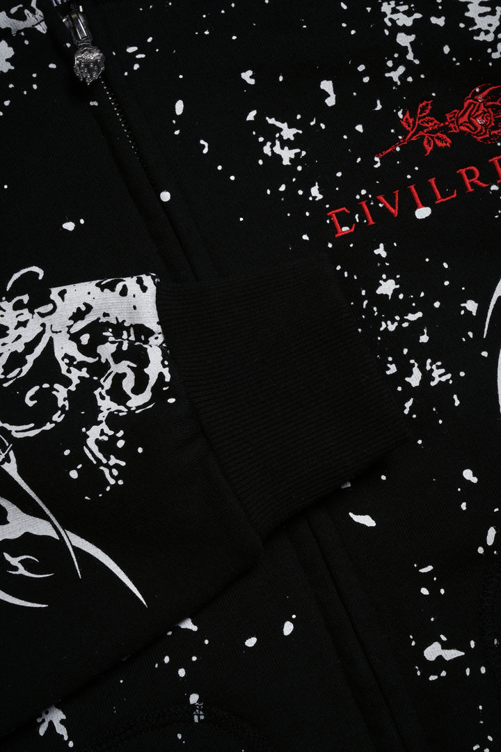 Ancient Ones Civil Zip Up Hoodie in Black