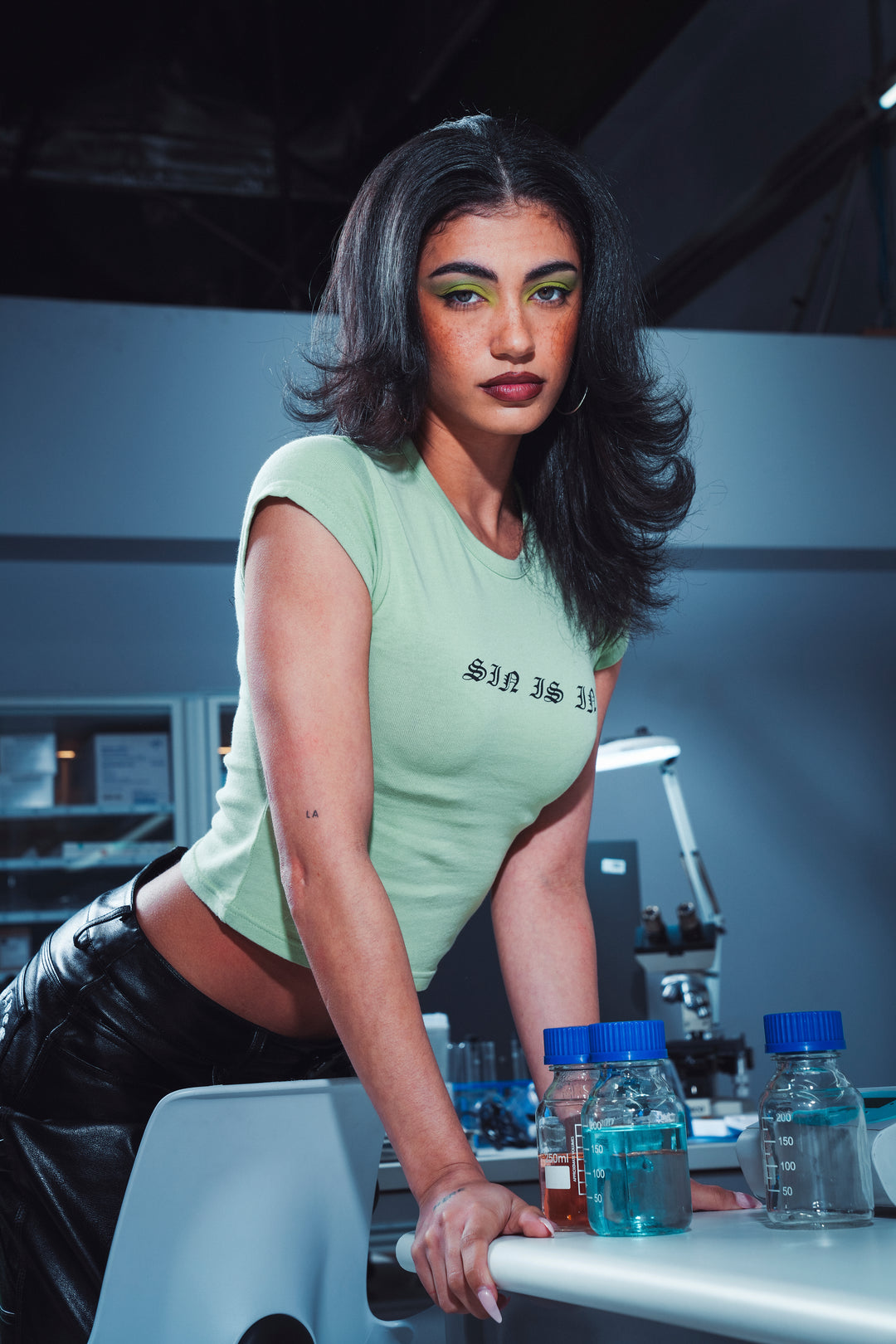 Fallen Star Baby Tee in Pistachio