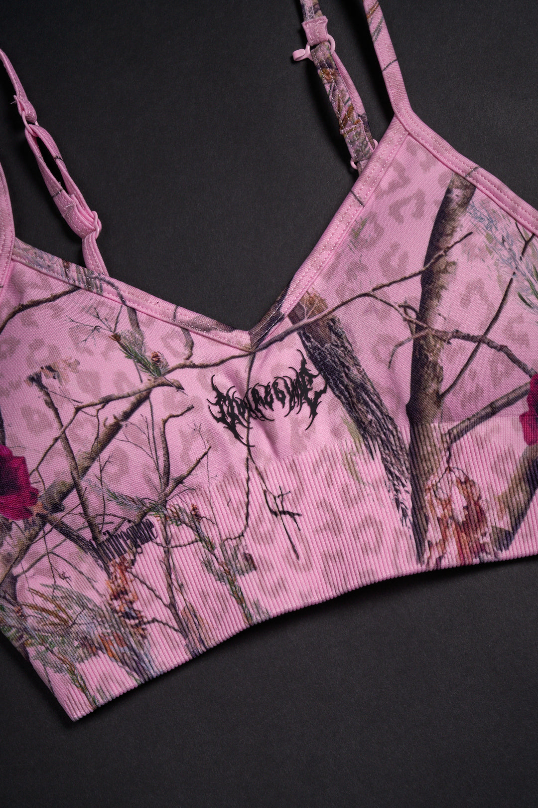 Concrete Forest Kelly Seamless Bra in Baby Pink Real Leopard Camo