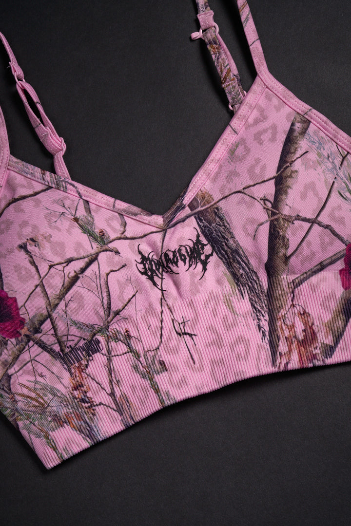 Concrete Forest Kelly Seamless Bra in Baby Pink Real Leopard Camo