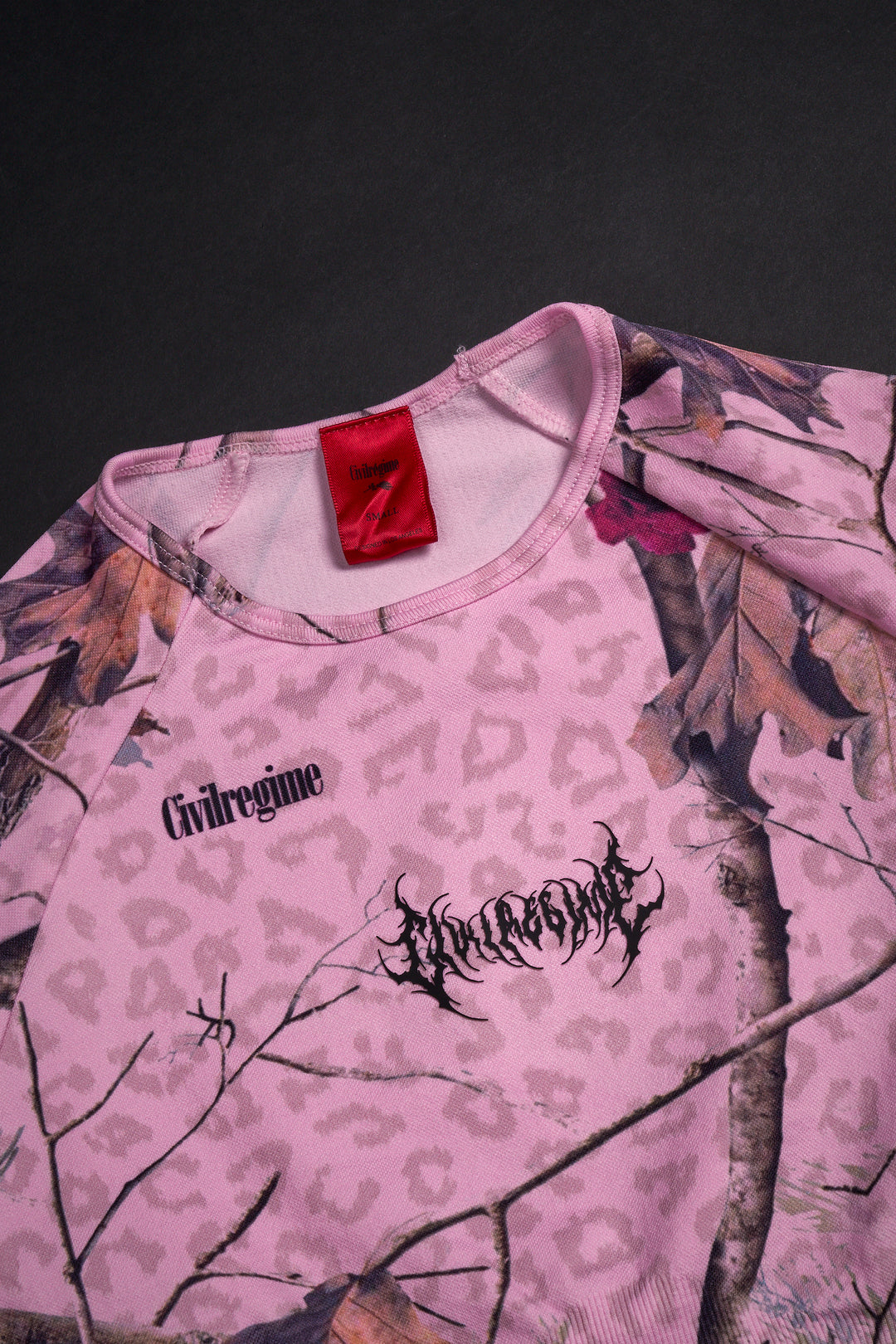 Concrete Forest Seamless L/S Top in Baby Pink Real Leopard Camo