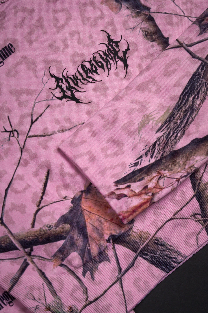 Concrete Forest Seamless L/S Top in Baby Pink Real Leopard Camo