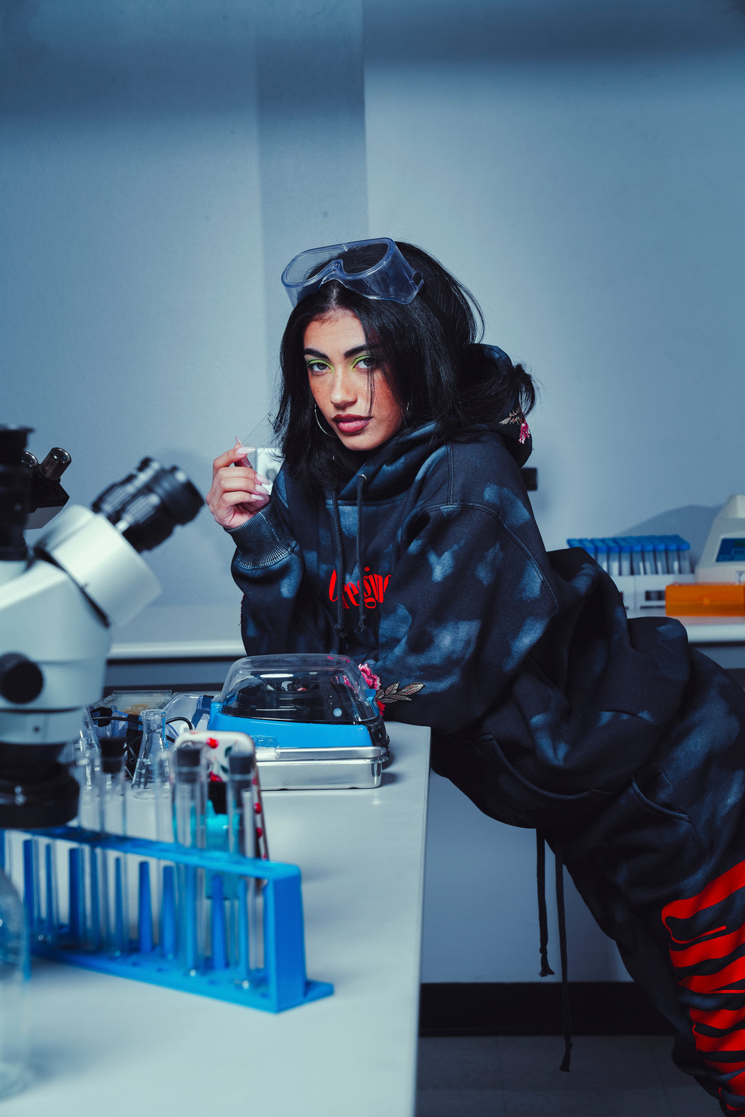 Dark Echo (Red) Roses Hoodie in Dark Echo Print