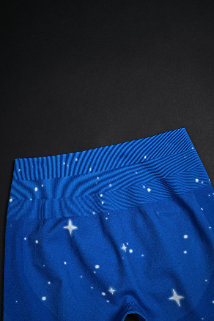 Stardust Shimmer Kelly Seamless Shorts in Royal Blue