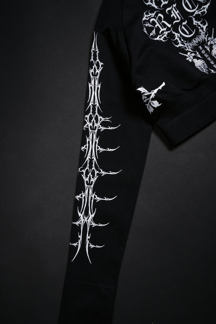 Sinister Bloom Seamless L/S Top in Black