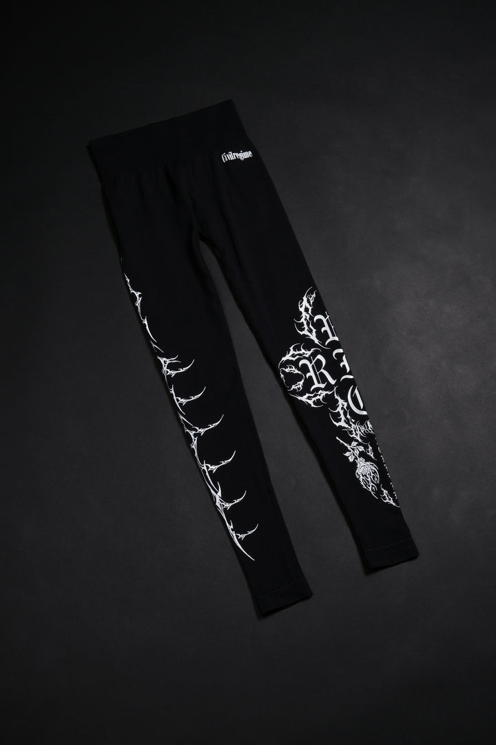 Sinister Bloom Kelly Seamless Scrunch Leggings in Black