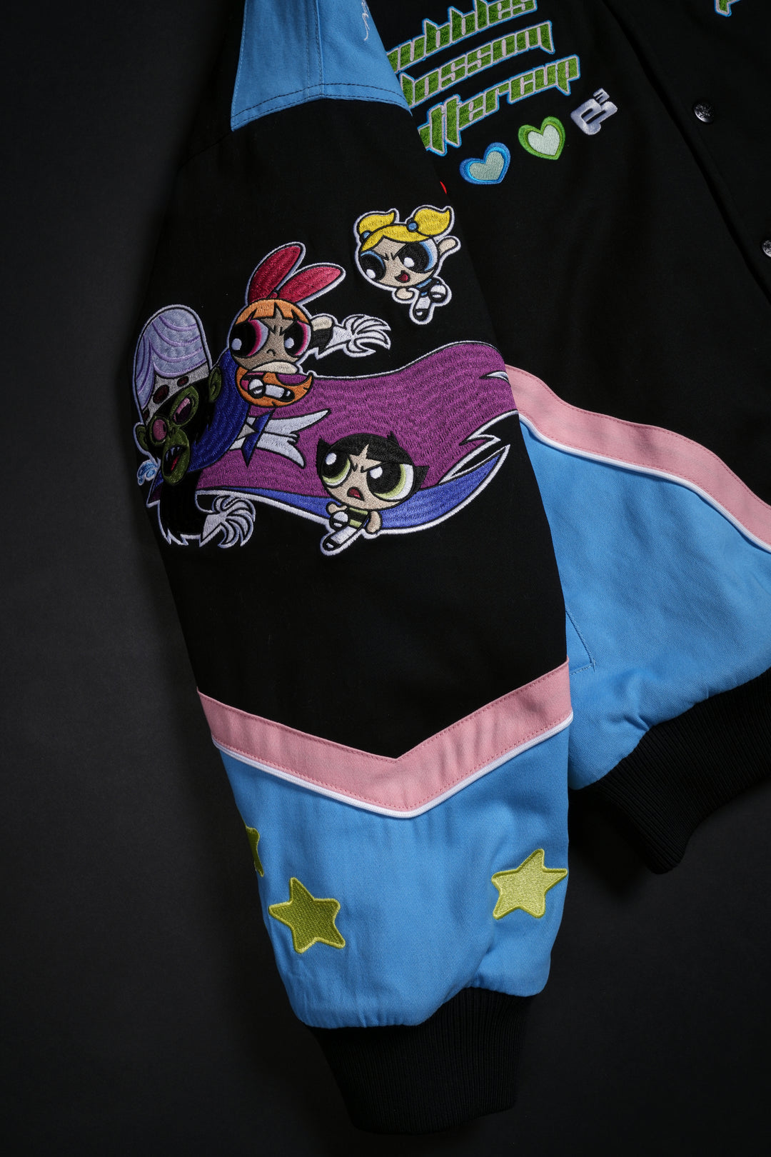Everything Nice Racing Jacket in Black/Sky Blue