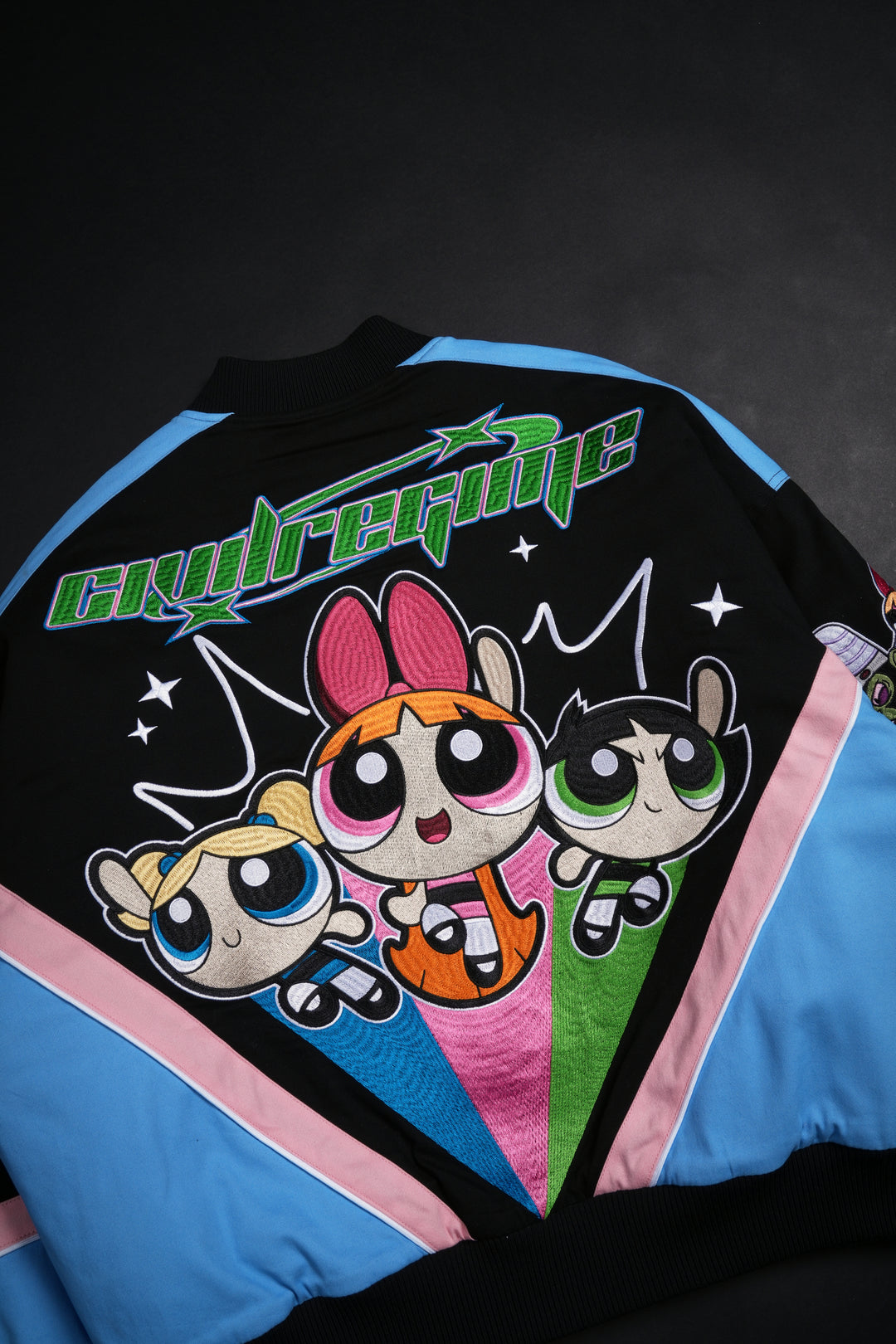 Everything Nice Racing Jacket in Black/Sky Blue