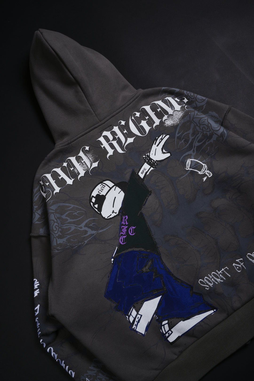 Toy Civil Zip Up Hoodie in Vintage Ashes