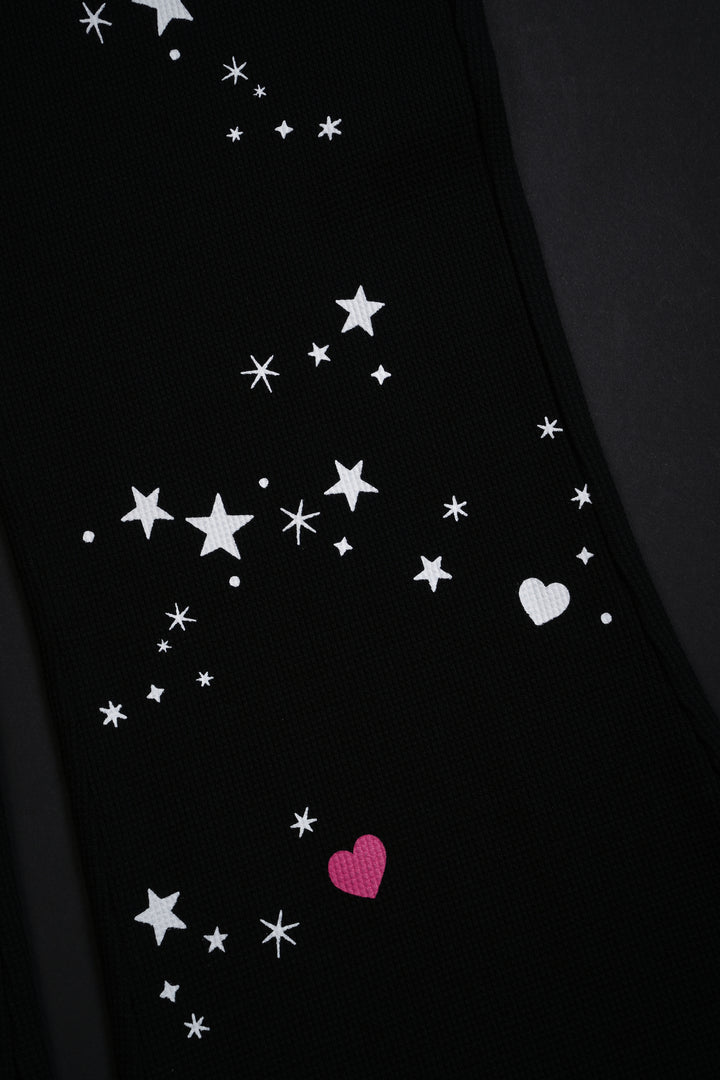 Contamination Waffle Thermal Flared Leggings in Black