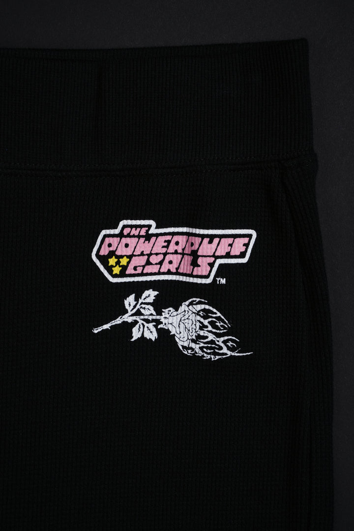 Contamination Waffle Thermal Flared Leggings in Black